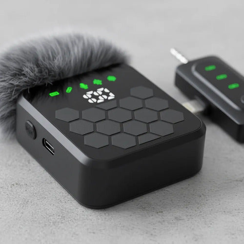 Set 2 Micrófonos Inalámbricos Solapero Mano 3 En 1 Ios Negro