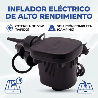 Inflador Electrico Piletas Colchones Camping Tres Picos 55 W