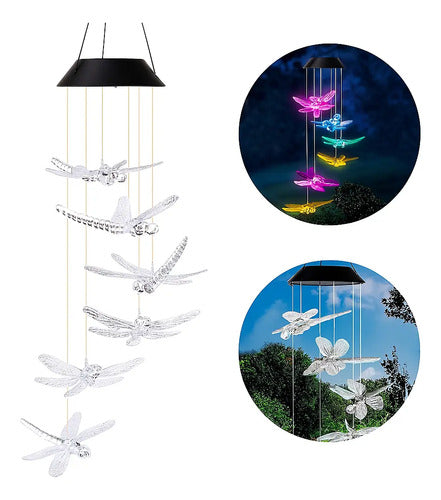 Llamador De Angeles Solar Decoracion Jardin Libelula Varios