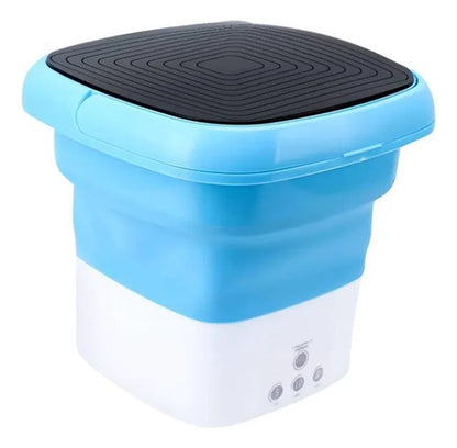 Lavadora Plegable Portatil 4.5l Centrifuga Enjuaga Lavarropa Celeste