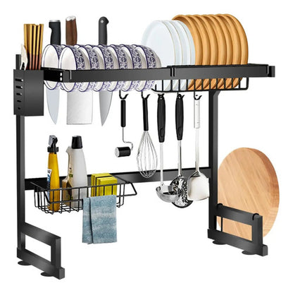 Escurridor Cocina Cubiertos Pileta Platos Metal Negro Negro