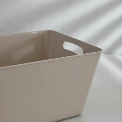 Caja Canasto Organizador Plástico Rectangular Asas 39x20cm Gris