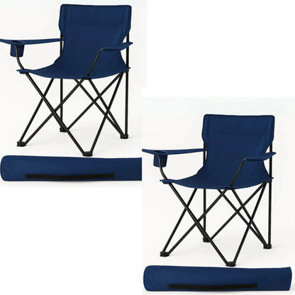 Set X2 Silla Plegable Camping Reposera Con Apoyabrazos