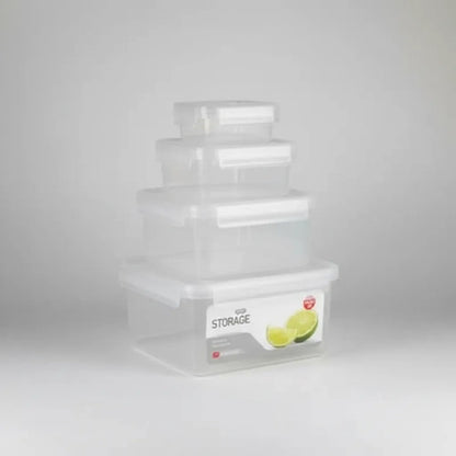 Set Recipientes Hermeticos Plasticos X4 Cocina Blanco