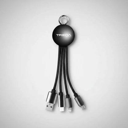 Cable Usb 3 En 1 Micro Ios Tipo C 3.1a Carga Celular Datos Negro