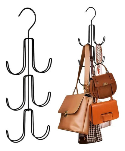 Percha Para Carteras X6 Perchas Ganchos En Metal Para Colgar Gris Oscuro