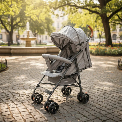 Coches Paragüitas Bebé Plegable Reclinable Arnés 5 Puntos Gris