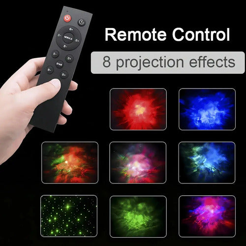Lampara Veladora Proyector De Galaxia Astronauta Con Control Blanco