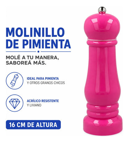 Molinillo Manual Pimientero Granos Manual Salero Acrílico Rosa