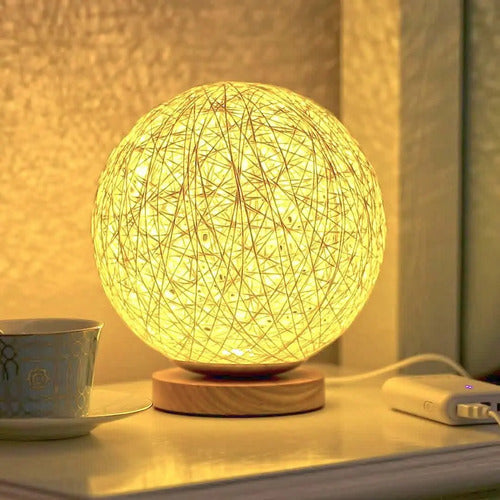 Lampara Veladora Led Tejida Decorativa Con Control Usb