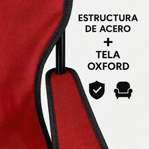 Set X2 Silla Plegable Camping Reposera Con Apoyabrazos