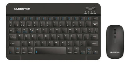 Kit Combo Teclado Mouse Bluetooth Recargable Bluetooth Negro