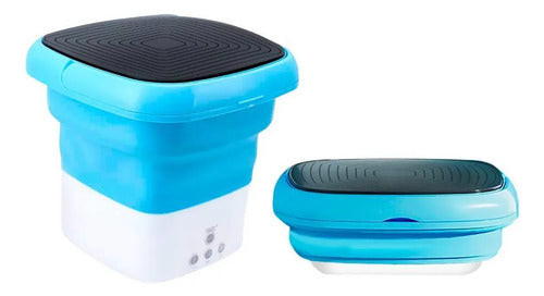 Lavadora Plegable Portatil 4.5l Centrifuga Enjuaga Lavarropa Celeste