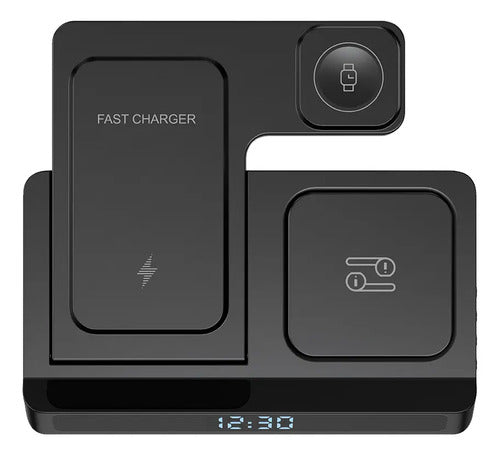Wiwu Cargador Inalámbrico 5 En 1 Power Air Plegable Wi-w006 Color Negro