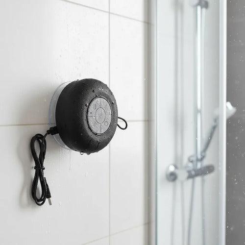 Parlante Resistente Al Agua Bluetooth Para Ducha Con Ventosa Negro