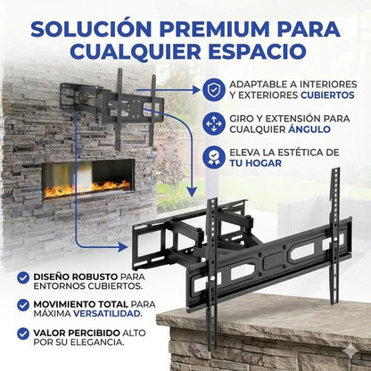 Soporte Para Tv 75 Pulgadas Pared Movil Inclinable 32 A 75 Negro