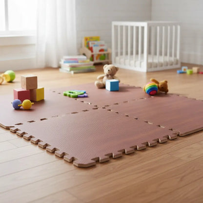 Pack X16 Alfombra Goma Eva Encastrable Simil Madera 60x60