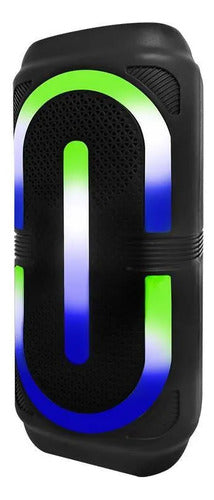 Parlante Portátil Bluetooth 2x4 Led Tws Usb Fm 10w 1500mah Negro