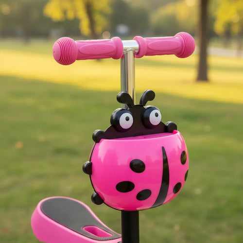 Scooter Infantil 2 En 1 Asiento Luz Rueda Ajustable Tripatín Rosa