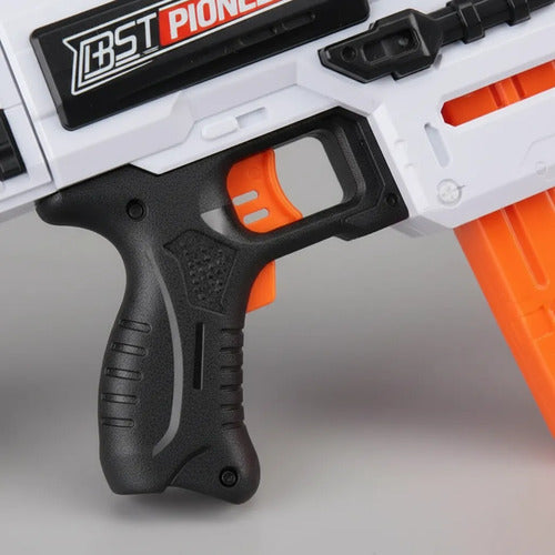 Blaster Rifle Eléctrico Automático 36 Dardos De Espuma Gel Blanco