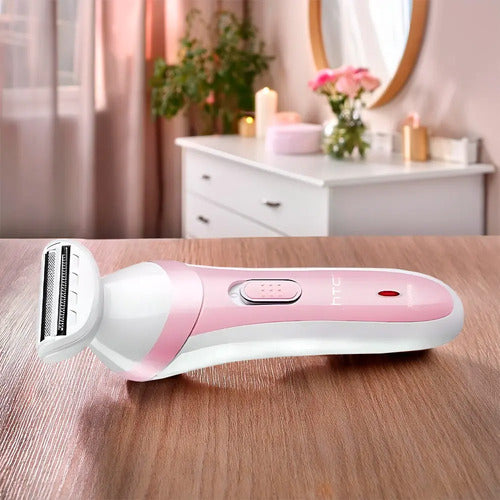 Afeitadora Depiladora Inalambrica + Lapiz Perfilador Cejas Rosa Con Blanco