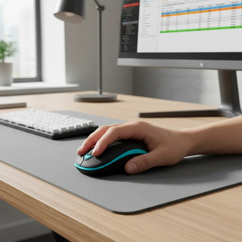 Mouse Inalambrico Usb Optico 3 Botones 10m Notebook Pc Gamer Celeste