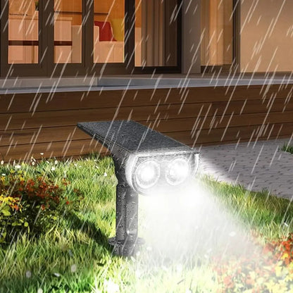 Foco Solar Exterior Lampara Farol Aplique Led Estaca Jardin Negro Blanco