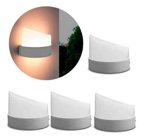 Set X4 Aplique Pared Exterior Luminaria Foco Lampara