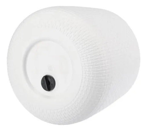Maceta Decorativa Plástica Texturada Redonda Plato Drenaje Blanco