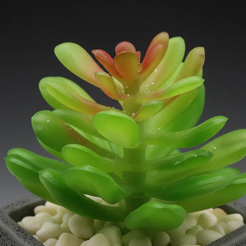 Planta Artificial Maceta Cerámica Decorativa 10cm Verde