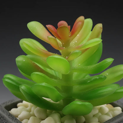 Planta Artificial Maceta Cerámica Decorativa 10cm Verde