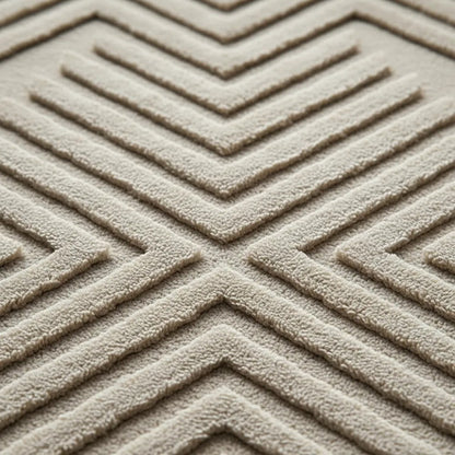 Alfombra Mediana De Baño Absorbente Poliéster 50x80cm Beige