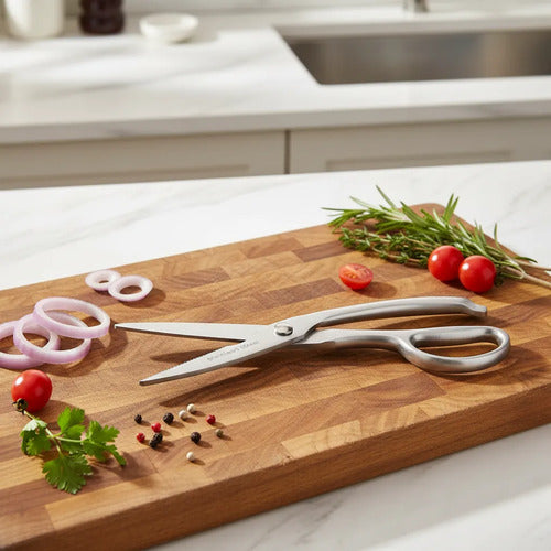Tijera Cocina Multiuso Vegetal Acero Inoxidable Blister 25cm Plateado