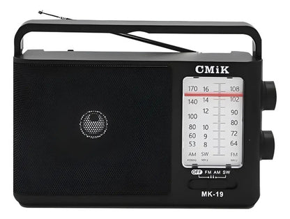 Radio Portatil Electrica Y A Pila Fm Am 3 Bandas Negro
