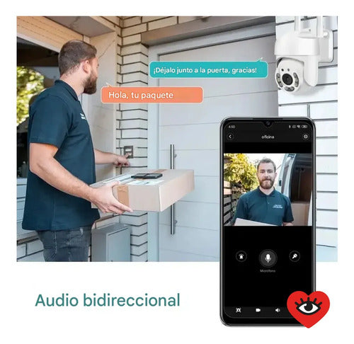 Camara De Seguridad Wifi Vision Nocturna Led 360 Domo 1080hd Blanco