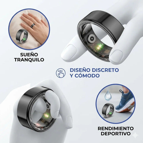 Anillo Inteligente Monitoreo Sueño Talle 12 Ios Android Negro 12