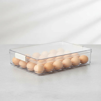 Huevera Acrilica Organizador Con Tapa X24 Huevos Heladera
