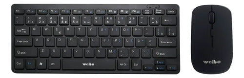 Combo Set Teclado Mouse Inalambrico Usb Pc Notebook Oficina Negro