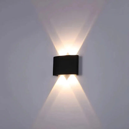 Set X4 Aplique Pared Bidireccional Lampara Exterior 2 Luces 2 Luces Negro