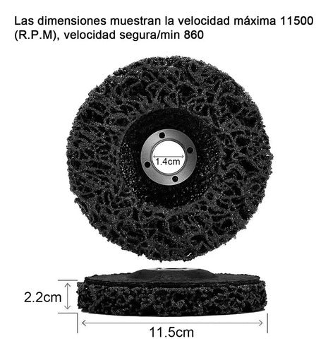 Disco Removedor Pintura Oxido Pulir 4 1/2 115mm Esmeril Negro - Drp115e