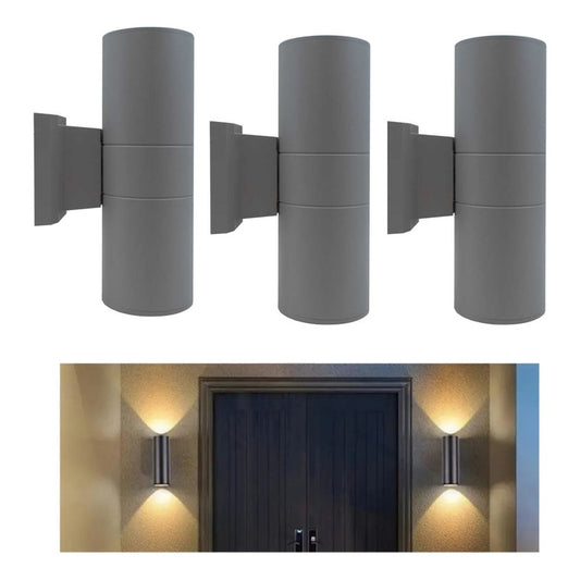 Set X3 Aplique Pared Exterior Luminaria Foco Bidireccional