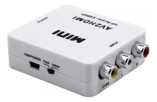 Conversor Adaptador Av Rca A Hdmi Full Hd 1080p Audio Video