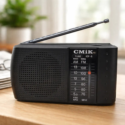 Radio Portátil Am Fm Cmik Mini Bolsillo Jack 3.5 Auricular Negro