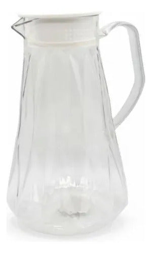 Jarra Acrílica Tapa Asa 18l Transparente Agua Jugo Bebida Transparente