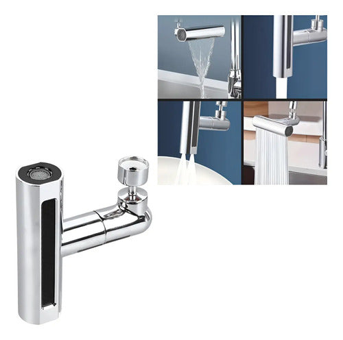 Puntero Adaptador Boquilla Canilla Grifo Efecto Cascada Plateado