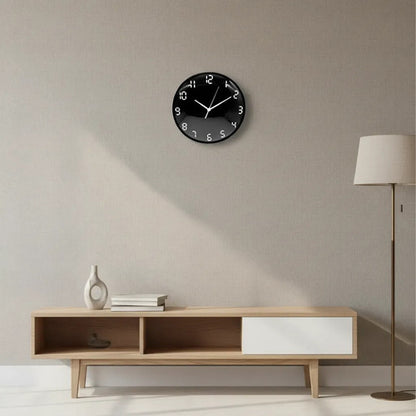 Reloj Analogico Pared Redondo 30cm Numeros Modernos Negro