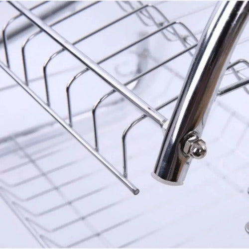 Escurridor Secaplatos Cocina Metal 2 Pisos/niveles Cocina Plateado