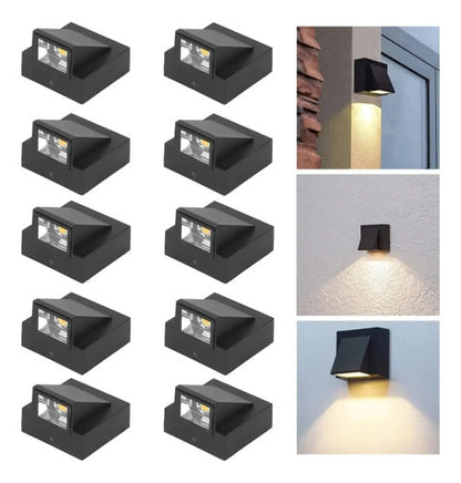 Set X10 Aplique Pared Exterior Luminaria Foco Unidireccional