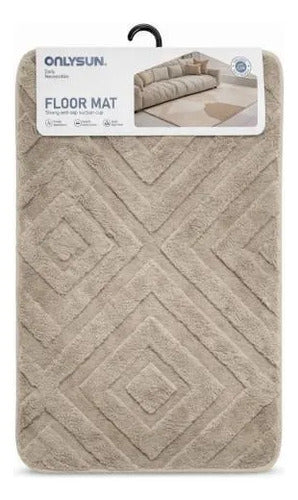 Alfombra Mediana De Baño Absorbente Poliéster 50x80cm Beige