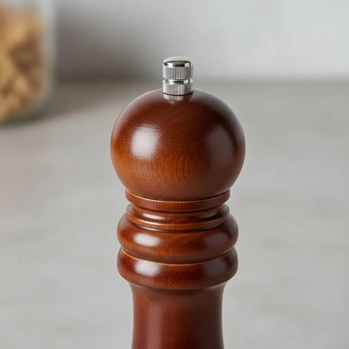Molinillo Pimientero Salero Manual Madera Grano Especia 21cm Marrón